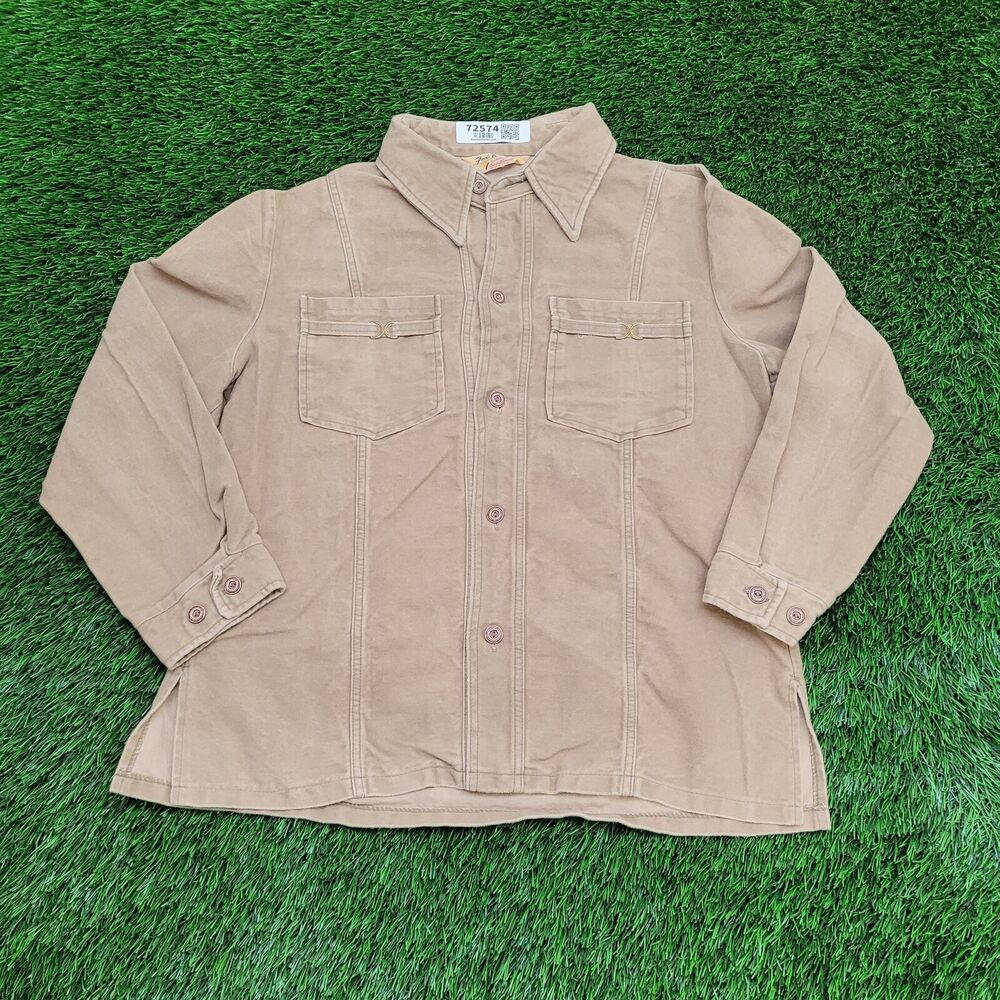 Vintage 70s MOD Hippie Jacket Womens Large 22x26 Beige
